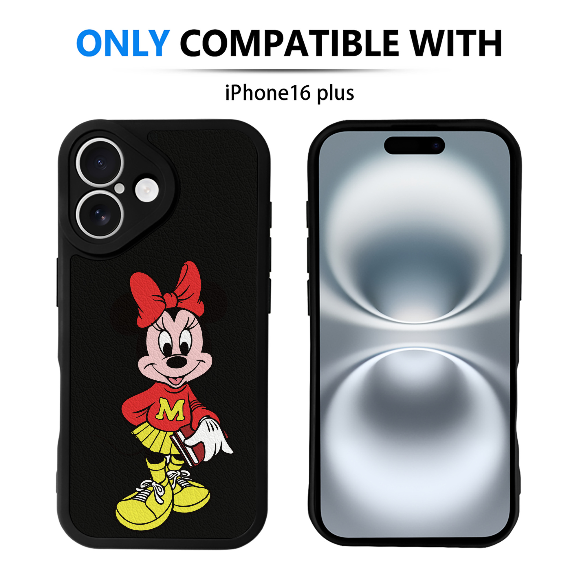 （画像用） ミッキーマウス Mickey Mouse 【iPhone 16シリーズ対応】シリコンスマホケース（レザー調） 材質：シリコン
